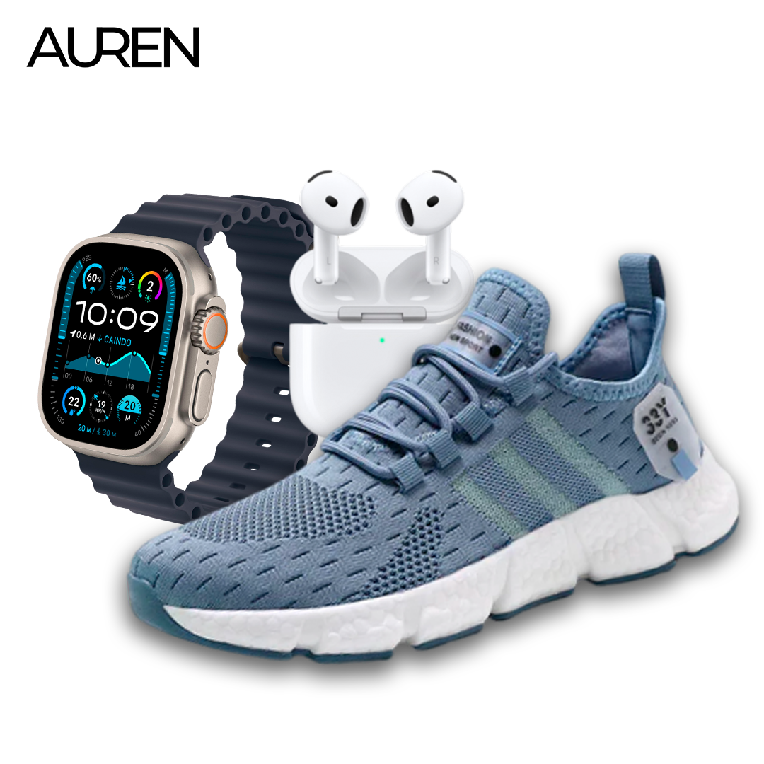 Combo em Oferta 3x1 Tênis NewFit + Auren S9 Max + AurenPods 4