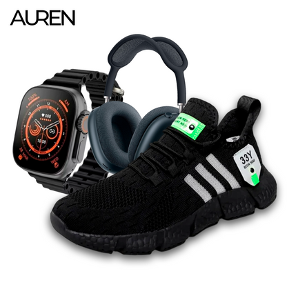 Combo em Oferta 3x1 Tênis NewFit + Auren S9 Max + AurenPods Max