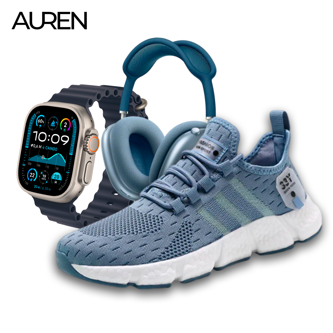 Combo em Oferta 3x1 Tênis NewFit + Auren S9 Max + AurenPods Max